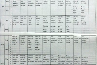 Thời khóa biểu dạy học trực tuyến